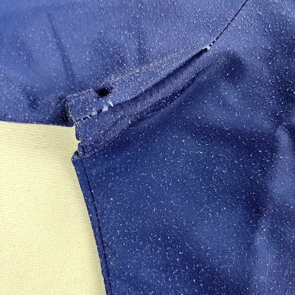 Vintage Levis Ski Button Up Shirt Mens Medium Navy Blue Pearl Snap Made USA 80s - Picture 7 of 12